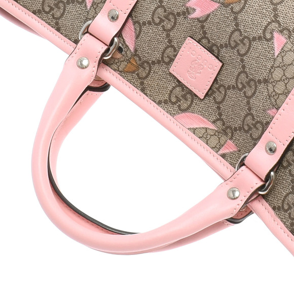 Gucci Line Papagallo Handbag GG Supreme Canvas Pink - Picture 3 of 12